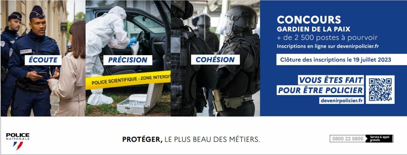 Campagne de recrutement gardiens de la Paix - Police nationale 2023